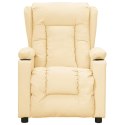 Elektryczny fotel masujący, kremowy, sztuczna skóra