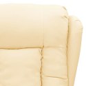 Elektryczny fotel masujący, kremowy, sztuczna skóra