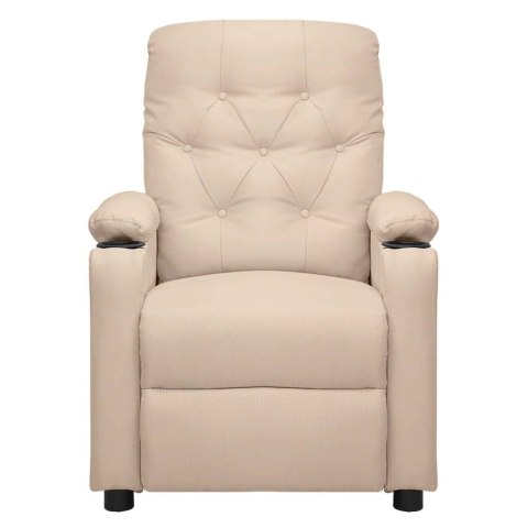 Elektryczny fotel masujący, kremowy, tkanina