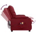 Elektryczny fotel masujący, winna czerwień, tkanina