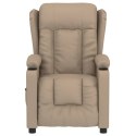 Elektryczny fotel rozkładany, cappuccino, obity sztuczną skórą