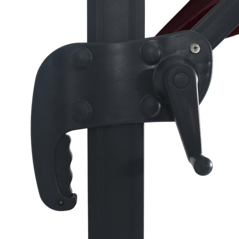 Parasol wiszący z LED, bordowy, 400x300 cm