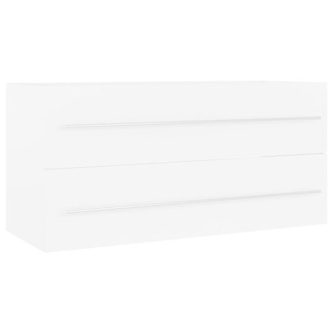 Szafka z wbudowaną umywalką, biała, płyta wiórowa