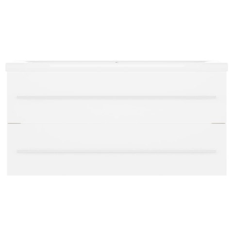 Szafka z wbudowaną umywalką, biała, płyta wiórowa