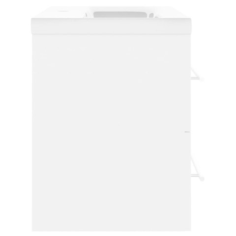 Szafka z wbudowaną umywalką, biała, płyta wiórowa