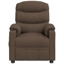 Elektryczny fotel masujący, brązowy, obity tkaniną