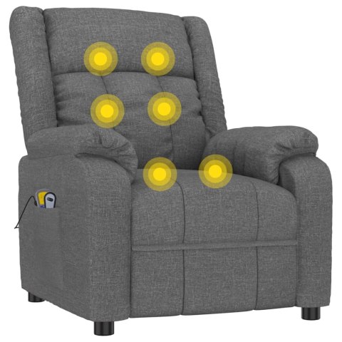 Elektryczny fotel masujący, ciemnoszary, tkanina