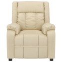 Elektryczny fotel masujący, kremowy, tkanina