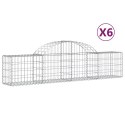 Kosze gabionowe, 6 szt, 200x30x40/60 cm, galwanizowane żelazo