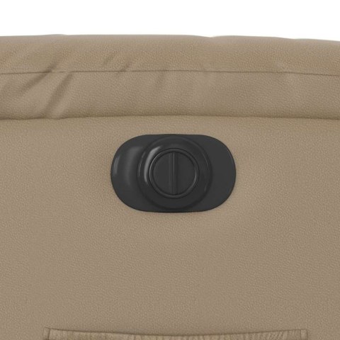 Elektryczny fotel rozkładany, cappuccino, obity sztuczną skórą