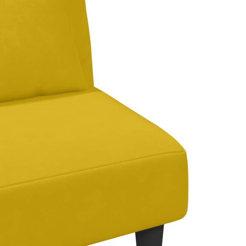 2-cz. komplet wypoczynkowy z poduszkami, żółty, aksamit