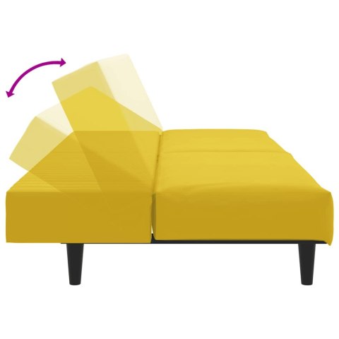 2-cz. komplet wypoczynkowy, żółty, aksamitny