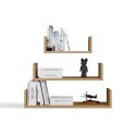 Półka Wisząca MOBI 3P Komplet 3x - Nowoczesne Półki Ścienne DĄB ARTISAN