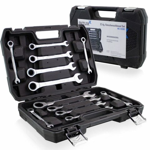 ZESTAW KLUCZY ZAPADKOWYCH PŁASKO-OCZKOWYCH BITUXX 12 ELEMENTÓW