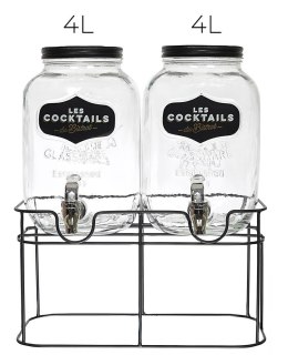 Zestaw 2 słojów na napoje 2x 4L. szklane