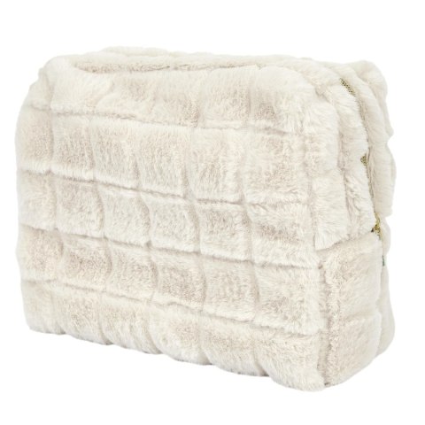 Kosmetyczka futrzana kremowa