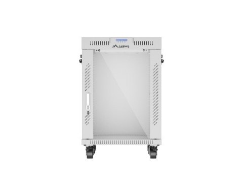 LANBERG SZAFA RACK STOJĄCA 19" 15U 600X600 SZARA DRZWI SZKLANE LCD V2 (FLAT PACK)