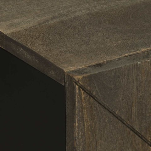 3-cz. zestaw mebli łazienkowych, czarny, lite drewno mango