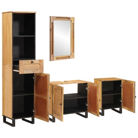 Zestawy łazienkowe z szufladą z półką Naturalny Drewno z mango