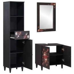 Zestaw Szafek Łazienkowych z szufladą 3 pcs Drewno z mango