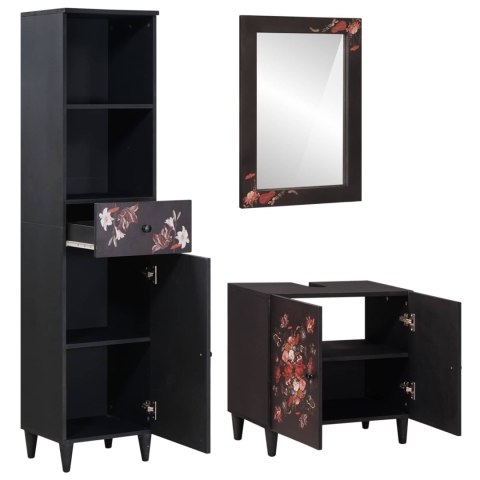 Zestaw Szafek Łazienkowych z szufladą 3 pcs Drewno z mango