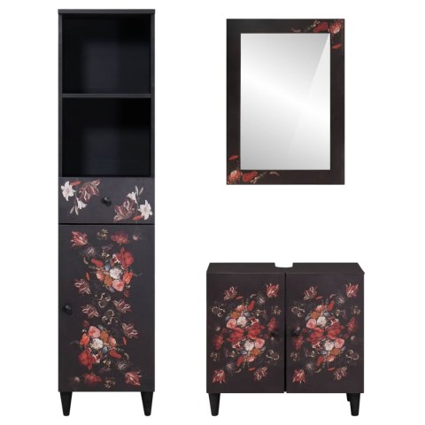 Zestaw Szafek Łazienkowych z szufladą 3 pcs Drewno z mango