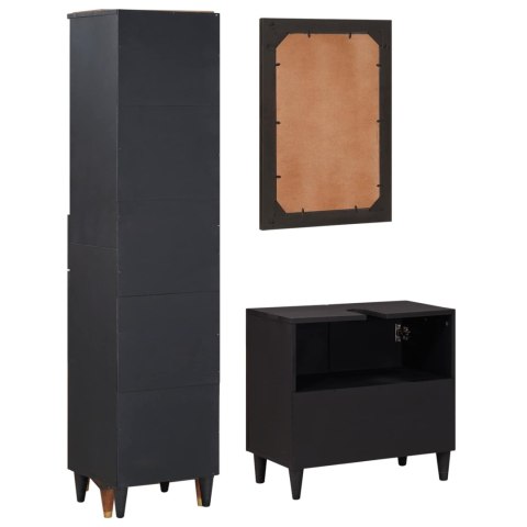 Zestaw Szafek Łazienkowych z szufladą 3 pcs Drewno z mango