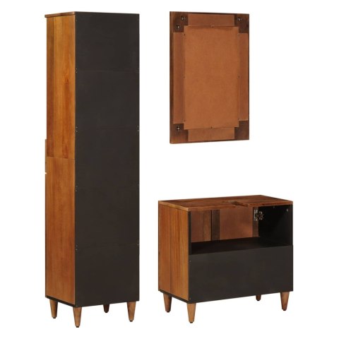 Zestaw mebli łazienkowych 3 pcs orzech włoski Drewno z mango