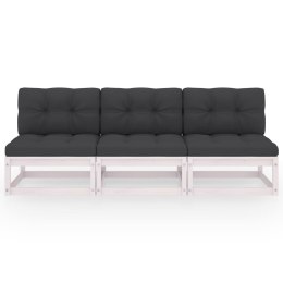 3-osobowa sofa z poduszkami, lite drewno sosnowe