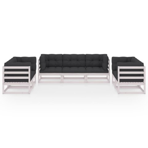 7-cz. zestaw wypoczynkowy do ogrodu, z poduszkami, lita sosna