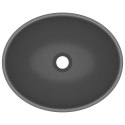 Luksusowa, owalna umywalka, ciemnoszara matowa, 40x33 cm