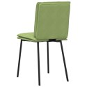 Krzesła stołowe, 6 szt., jasnozielone, obite aksamitem