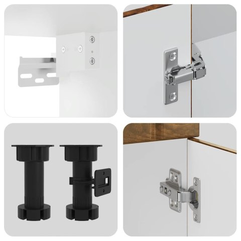 Zestaw szafek kuchennych Lucca, 14-częściowy, przydymiony dąb