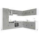 Zestaw szafek kuchennych Lucca, 14-częściowy, szarość betonu