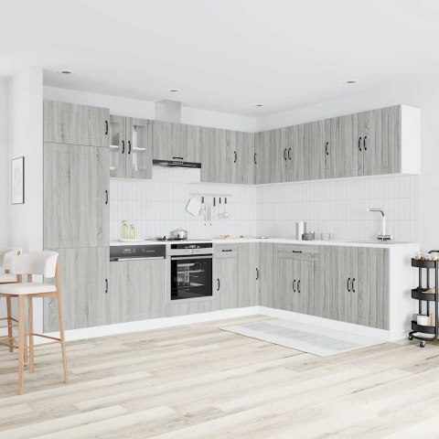 Zestaw szafek kuchennych Lucca, 14-częściowy, szary dąb sonoma