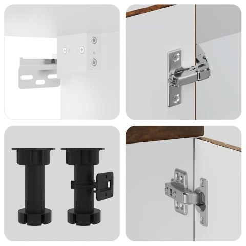 Zestaw szafek kuchennych, Lucca, 7-częściowy, przydymiony dąb