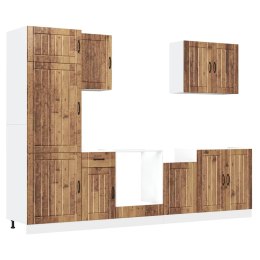 Zestaw szafek kuchennych, Lucca, 7-częściowy, stare drewno