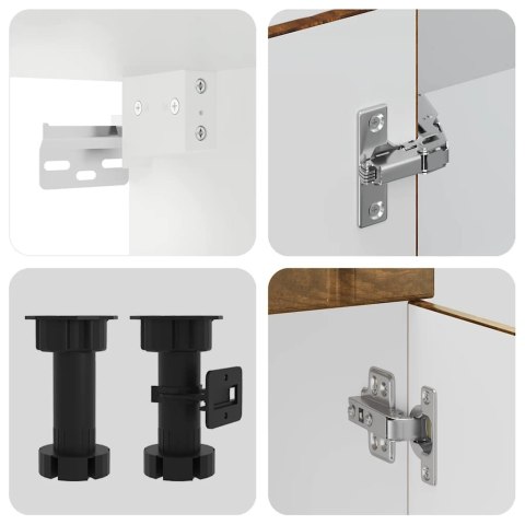 Zestaw szafek kuchennych, Lucca, 8-częściowy, przydymiony dąb