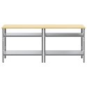 Zestaw stołu warsztatowego 2 pcs Szary 200 x 55 x 85 cm Stal