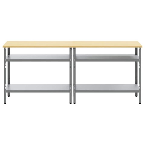Zestaw stołu warsztatowego 2 pcs Szary 200 x 55 x 85 cm Stal