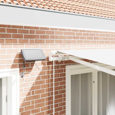 Markiza zwijana Ze LED Lights Biały 300 x 250 cm Tkanina i Stal