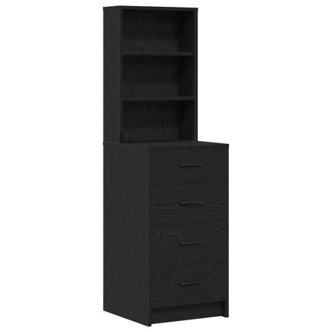 Toaletka z szufladą 3 pcs Czarny Dąb Materiał drewnopochodny