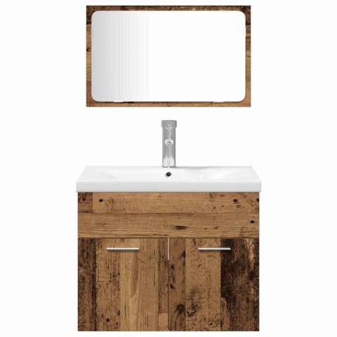 Zestaw mebli łazienkowych z przechowywaniem 4 pcs Stare drewno