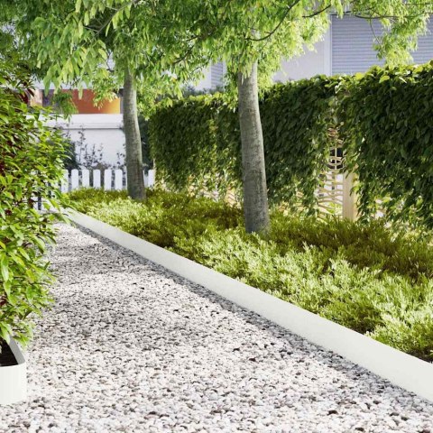 Krawężnik do trawnika 50 pcs Biały 100 x 0.05 x 20 cm