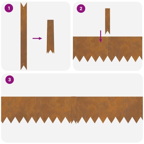 Krawężnik do trawnika 50 pcs Brązowy 100 x 0.05 x 20 cm