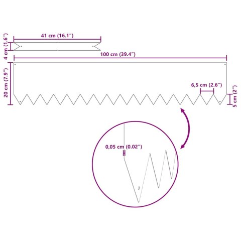 Krawężnik do trawnika 50 pcs Brązowy 100 x 0.05 x 20 cm