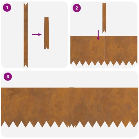 Krawężnik do trawnika 50 pcs Brązowy 100 x 0.05 x 20 cm
