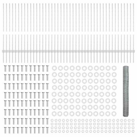 Ogrodzenie z słupkiem Srebrny 1 x 100 m Stal