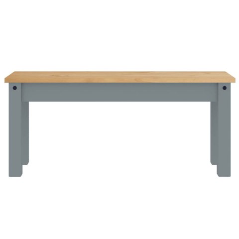 3-częściowy zestaw jadalny „Panama" Szary lite drewno sosnowe