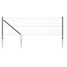 Ogrodzenie z słupkami Szary 0.4 x 50 m Stal